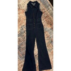 Women’s bell bottom Coveralls Zipper Front Sleeveless Size Small